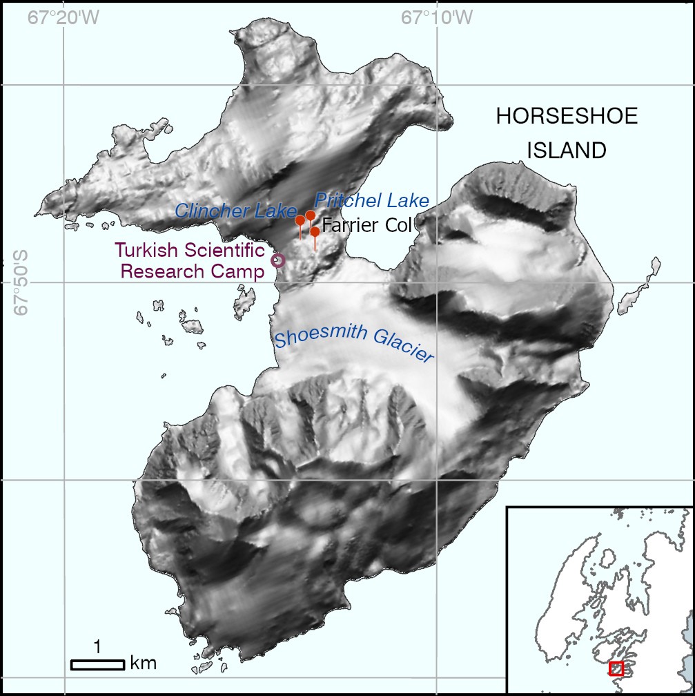 Place-names around Horseshoe Island.